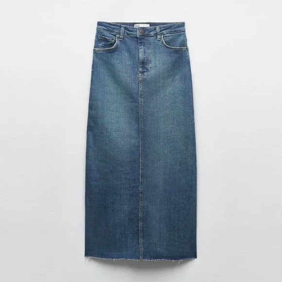 Zara Stretch Denim Pencil Skirt - Picture 8 of 13